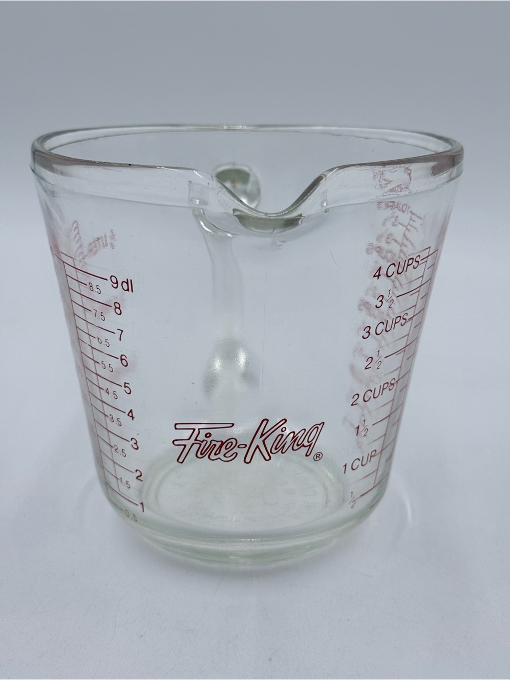 Vintage Fire King 1 Litre 4 Cups Glass Measuring Cup 499